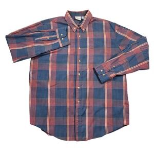 Vtg Saddlebrook Men Large Plaid Long Sleeve Button Up Casual Shirt Western Retro